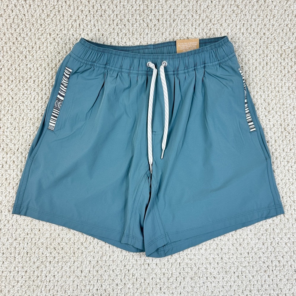 Wowie Shorts Mens Medium Slate Blue 7" Inseam Flow 2.0 Lined Pattern Trim NEW